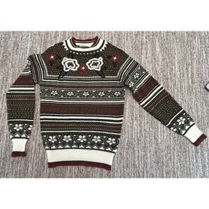 Vintage 1970s Alex Colman Acrylic Embroidered Womens Sweater Size Medium